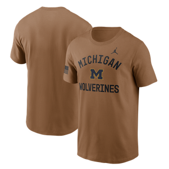 Men's Jordan Brand Brown Michigan Wolverines 2026 Military Appreciation Sideline Dri-FIT T-Shirt
