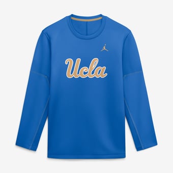 Men's Jordan Brand Blue UCLA Bruins 2026 Sideline Coaches Therma-FIT Long Sleeve Top