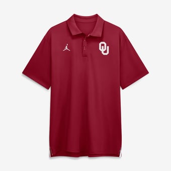 Men's Jordan Brand Crimson Oklahoma Sooners 2026 Sideline Tour Dri-FIT Polo