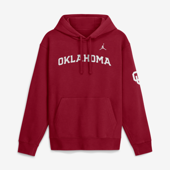 Men's Jordan Brand  Crimson Oklahoma Sooners 2026 Sideline Club Fleece Hoodie