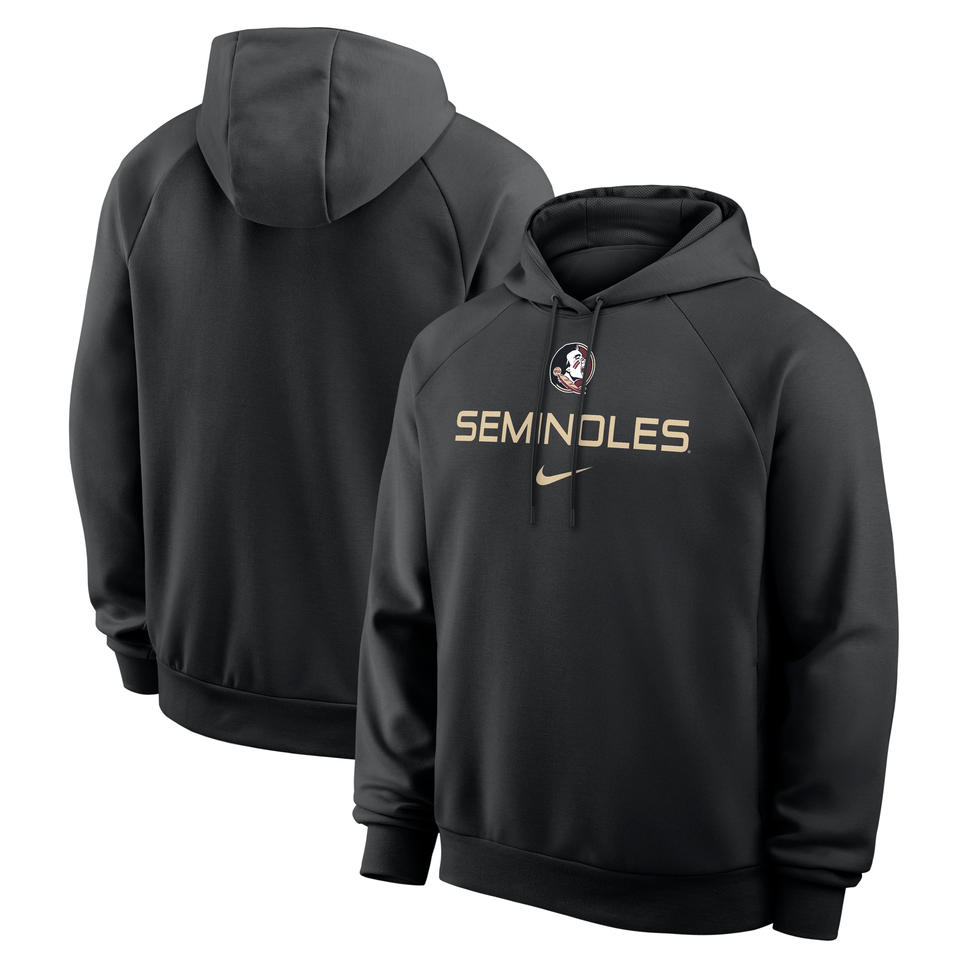 Men's Nike Black Florida State Seminoles Premium Performance Raglan Dri-FIT Hoodie
