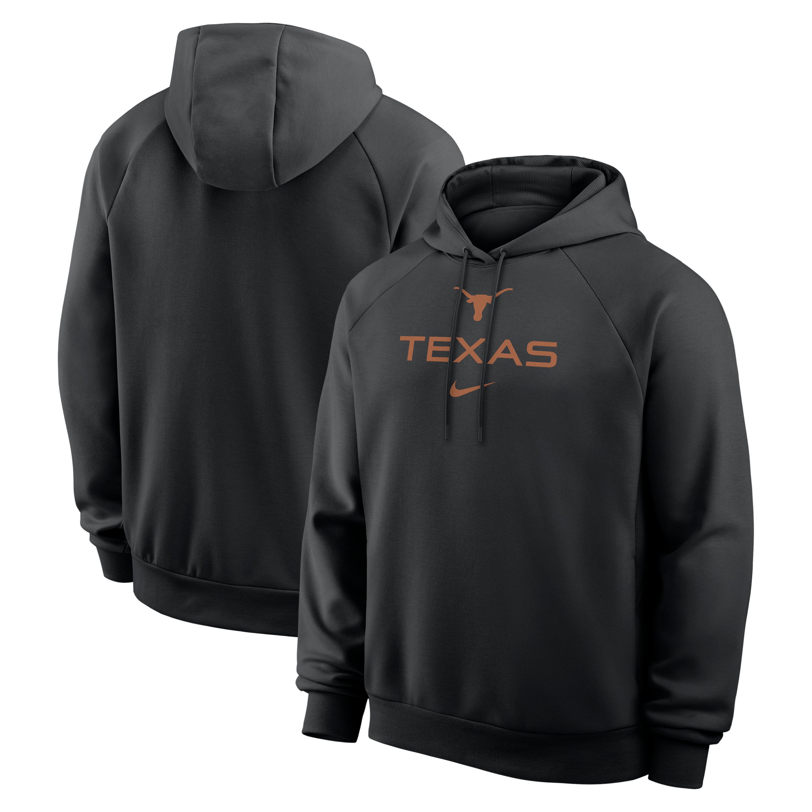 Men's Nike Black Texas Longhorns Premium Performance Raglan Dri-FIT Hoodie