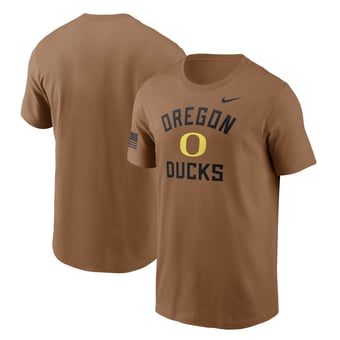 Men's Nike Brown Oregon Ducks 2026 Military Appreciation Sideline Dri-FIT T-Shirt