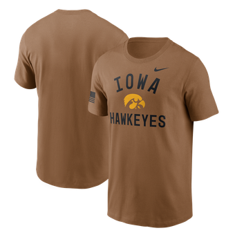 Men's Nike Brown Iowa Hawkeyes 2026 Military Appreciation Sideline Dri-FIT T-Shirt