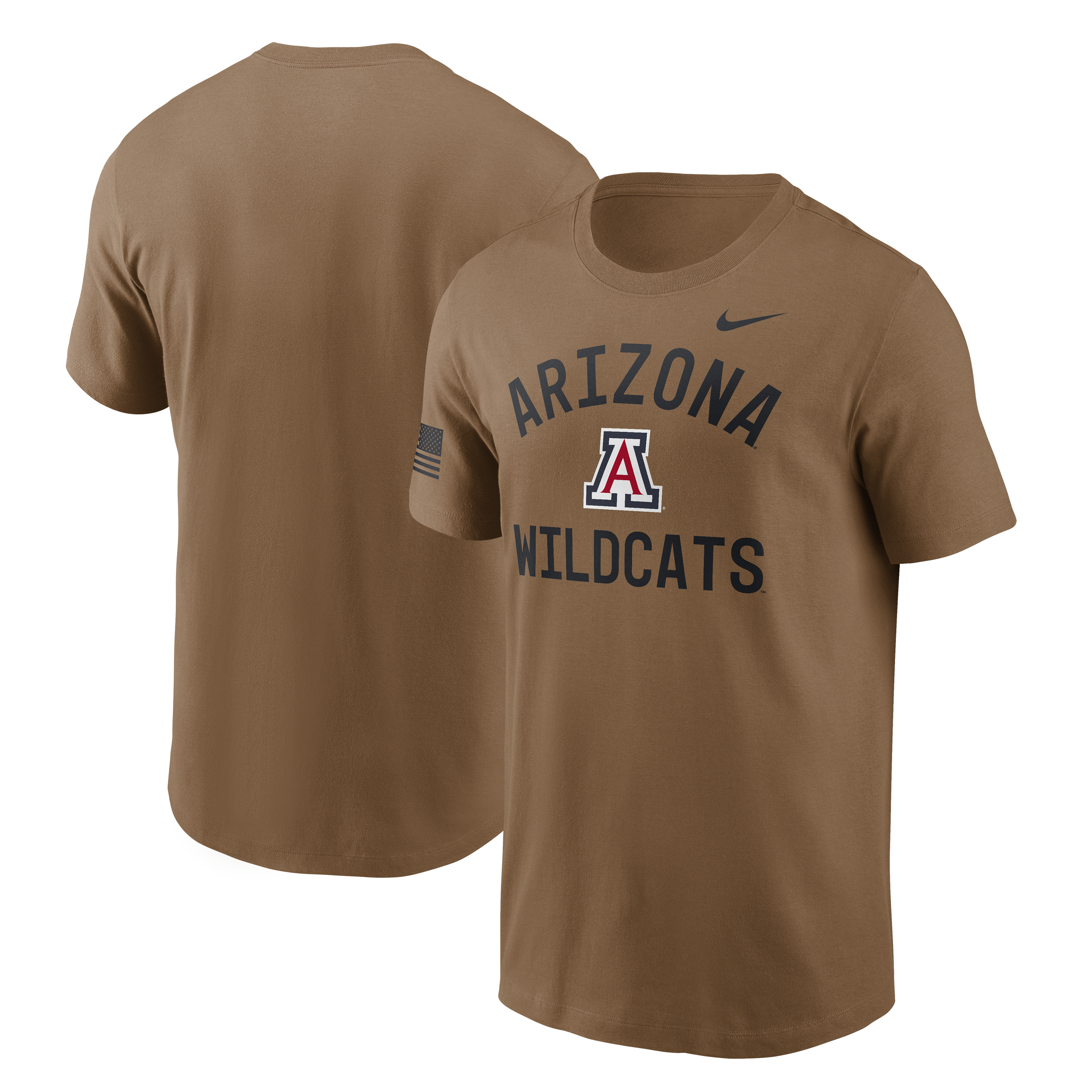 Men's Nike Brown Arizona Wildcats 2026 Military Appreciation Sideline Dri-FIT T-Shirt