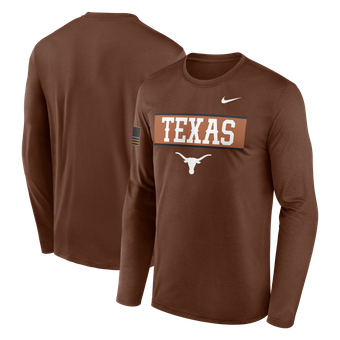 Men's Nike Brown Texas Longhorns 2026 Military Appreciation Dri-FIT Long Sleeve T-Shirt