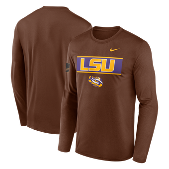 Men's Nike Brown LSU Tigers 2026 Military Appreciation Dri-FIT Long Sleeve T-Shirt