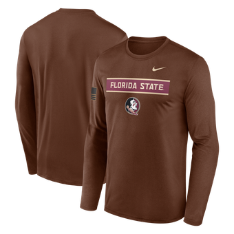 Men's Nike Brown Florida State Seminoles 2026 Military Appreciation Dri-FIT Long Sleeve T-Shirt
