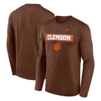 Men's Nike Brown Clemson Tigers 2026 Military Appreciation Dri-FIT Long Sleeve T-Shirt