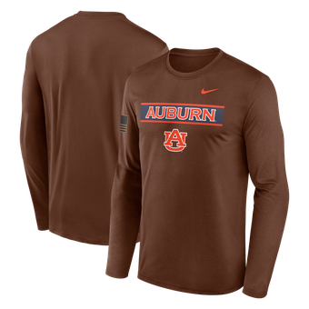 Men's Nike Brown Auburn Tigers 2026 Military Appreciation Dri-FIT Long Sleeve T-Shirt