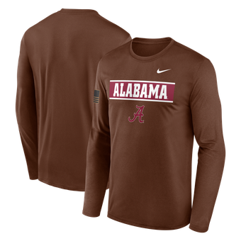 Men's Nike Brown Alabama Crimson Tide 2026 Military Appreciation Dri-FIT Long Sleeve T-Shirt