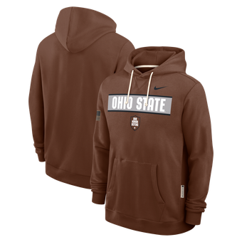Men's Nike Brown Ohio State Buckeyes 2026 Military Appreciation Sideline Standard Issue Dri-FIT Hoodie