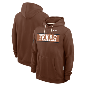 Men's Nike Brown Texas Longhorns 2026 Military Appreciation Sideline Standard Issue Dri-FIT Hoodie