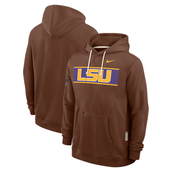 Men's Nike Brown LSU Tigers 2026 Military Appreciation Sideline Standard Issue Dri-FIT Hoodie