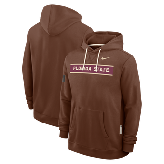 Men's Nike Brown Florida State Seminoles 2026 Military Appreciation Sideline Standard Issue Dri-FIT Hoodie