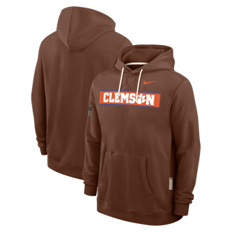 Men's Nike Brown Clemson Tigers 2026 Military Appreciation Sideline Standard Issue Dri-FIT Hoodie