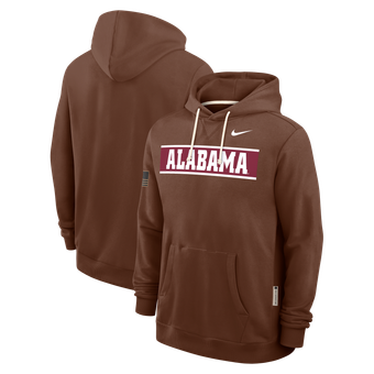 Men's Nike Brown Alabama Crimson Tide 2026 Military Appreciation Sideline Standard Issue Dri-FIT Hoodie