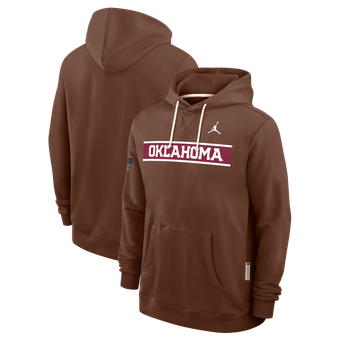 Men's Jordan Brand Brown Oklahoma Sooners 2026 Military Appreciation Sideline Standard Issue Dri-FIT Hoodie