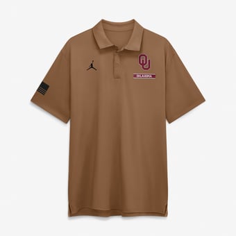 Men's Jordan Brand Brown Oklahoma Sooners 2026 Military Appreciation Tour Polo