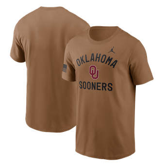 Men's Jordan Brand Brown Oklahoma Sooners 2026 Military Appreciation Sideline Dri-FIT T-Shirt
