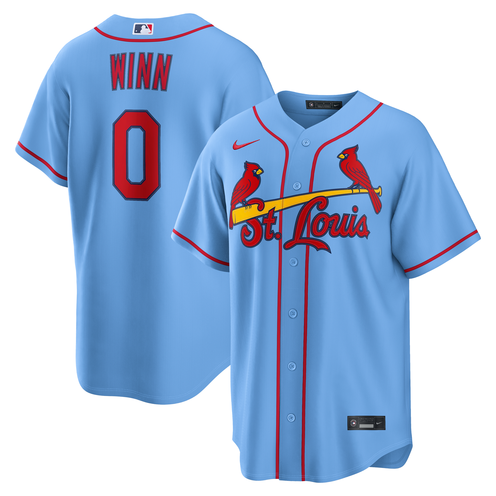 Men's Nike Masyn Winn Light Blue St. Louis Cardinals Alternate Replica Jersey