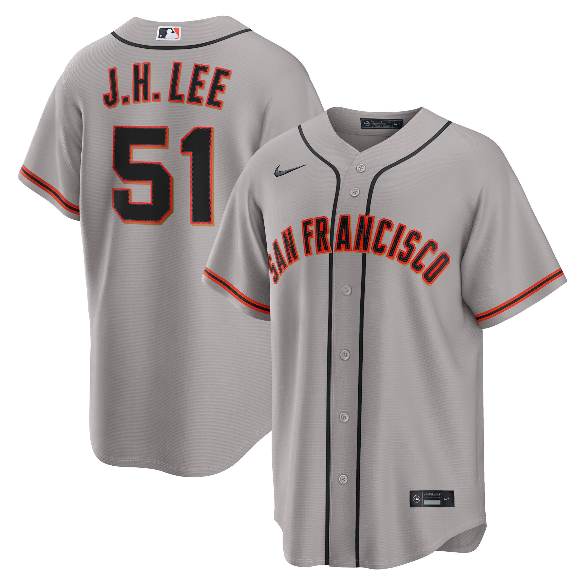 Men's Nike Jung Hoo Lee Gray San Francisco Giants Road Replica Jersey