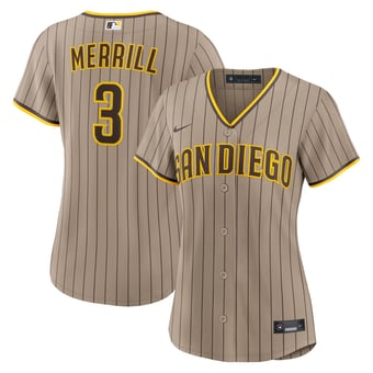 Women's Nike Jackson Merrill Sand San Diego Padres Replica Jersey