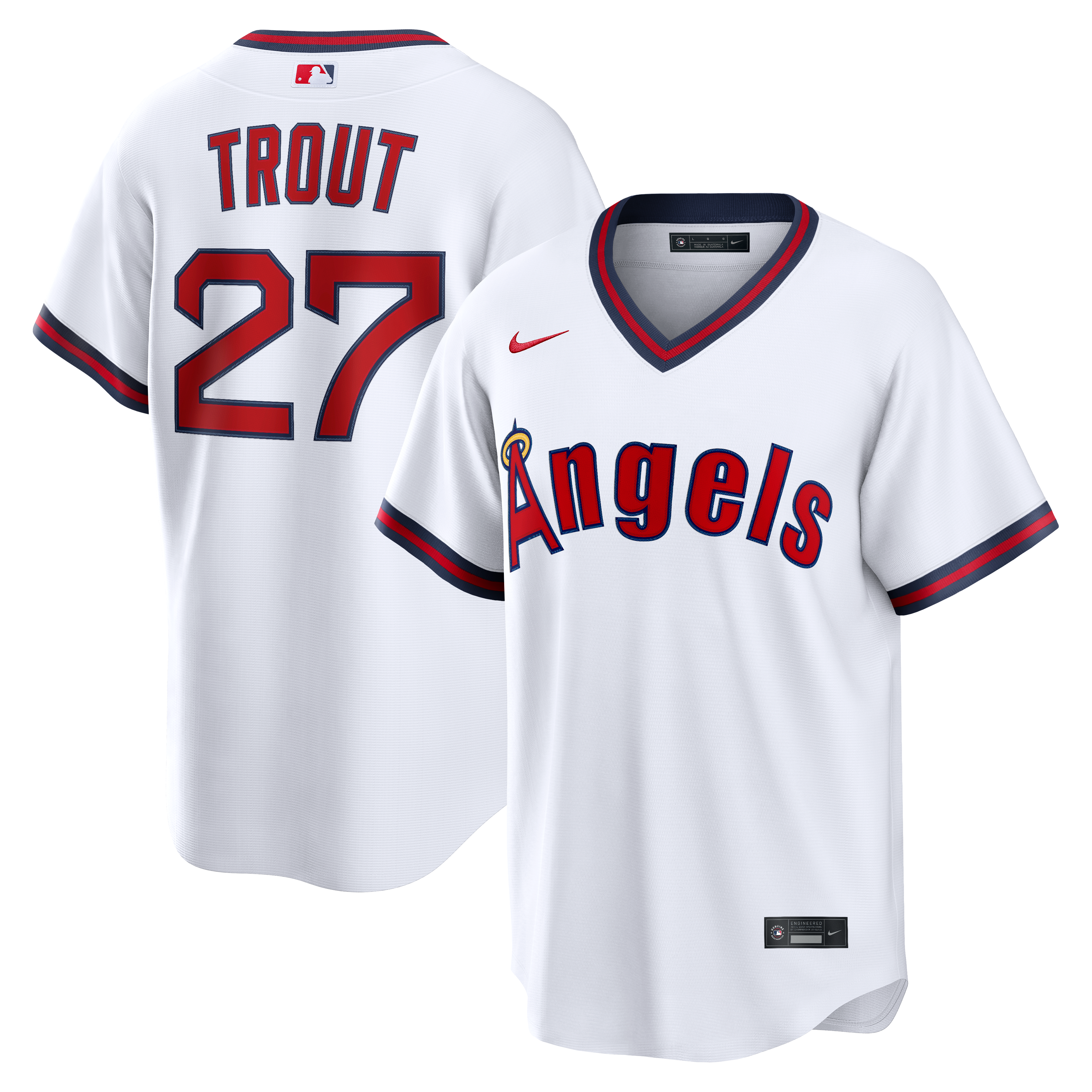 Men's Nike Mike Trout White Los Angeles Angels Alternate Replica Jersey