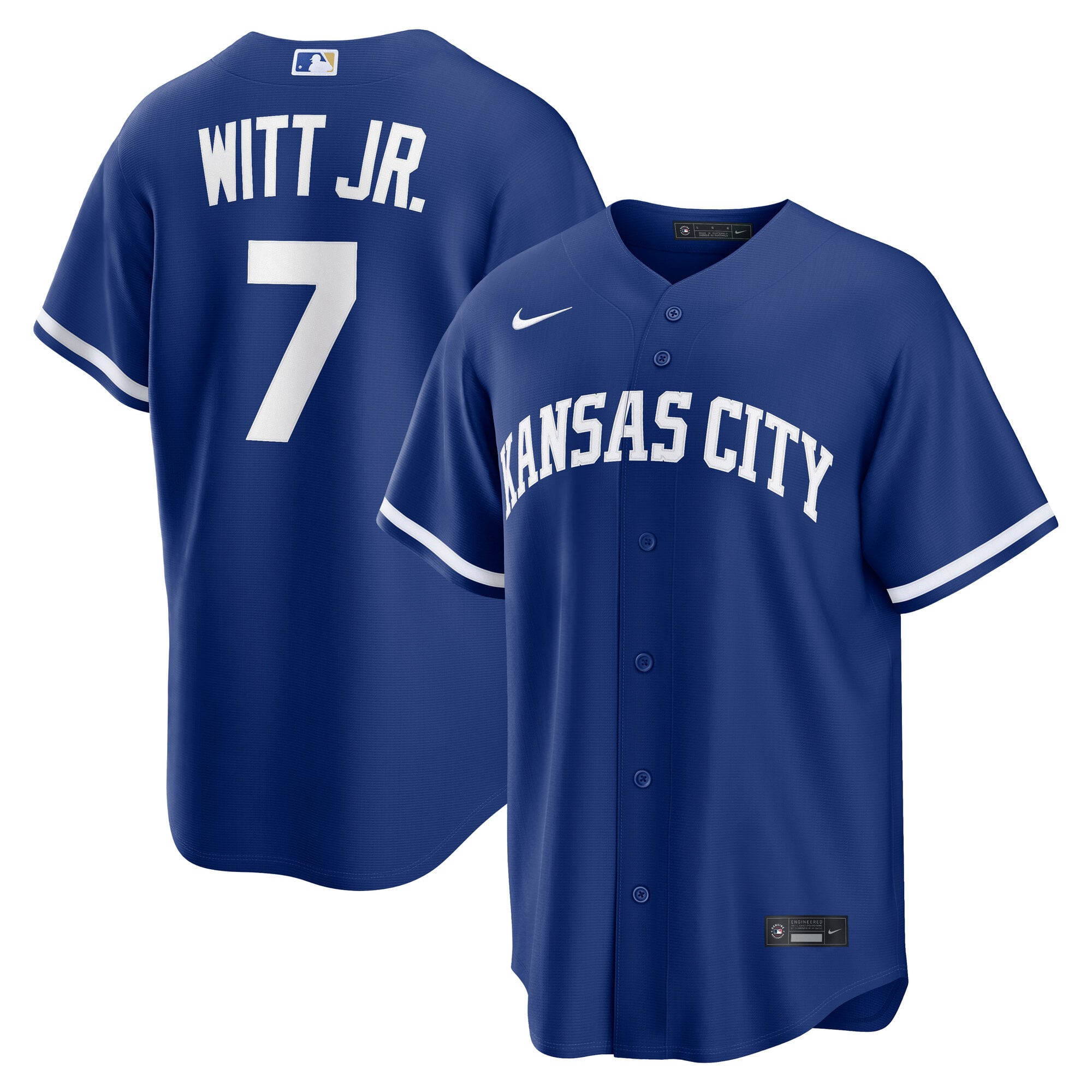 Men's Nike Bobby Witt Jr. Royal Kansas City Royals Alternate Replica Jersey