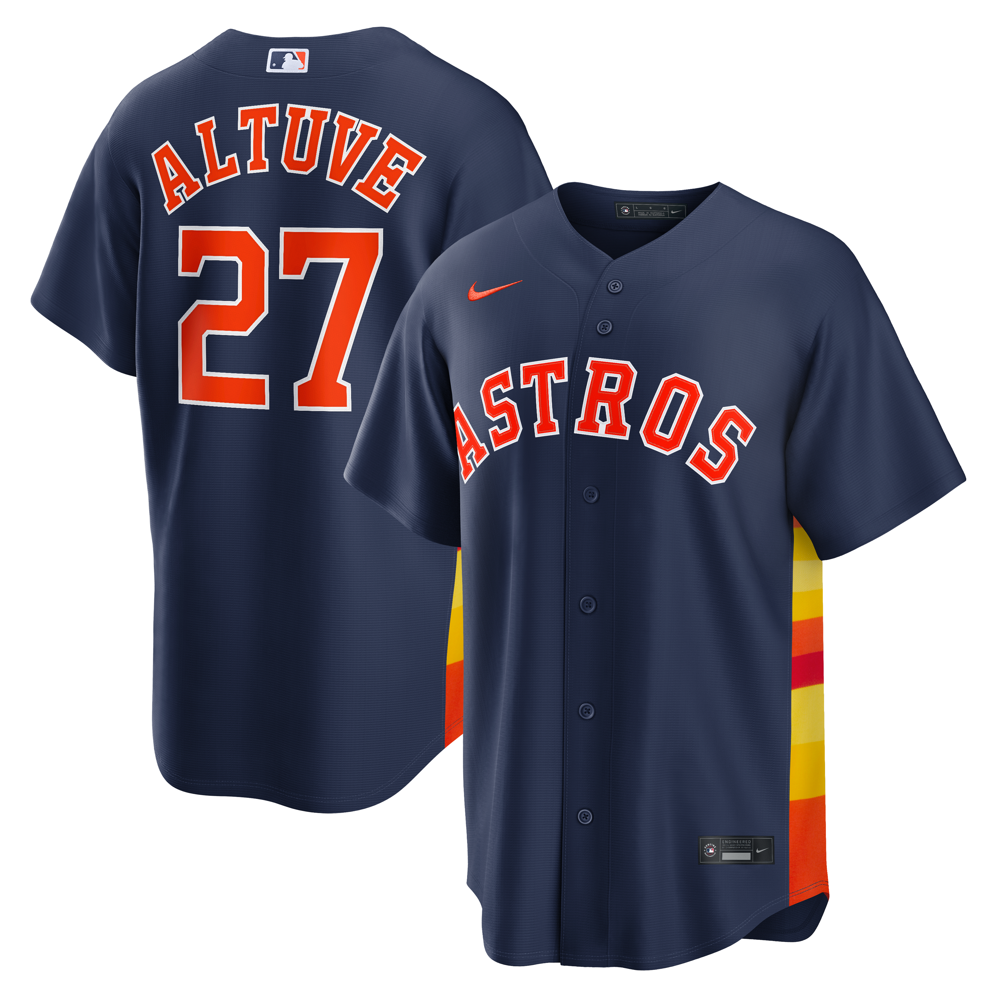 Men's Nike Jose Altuve Navy Houston Astros Alternate 2 Replica Jersey