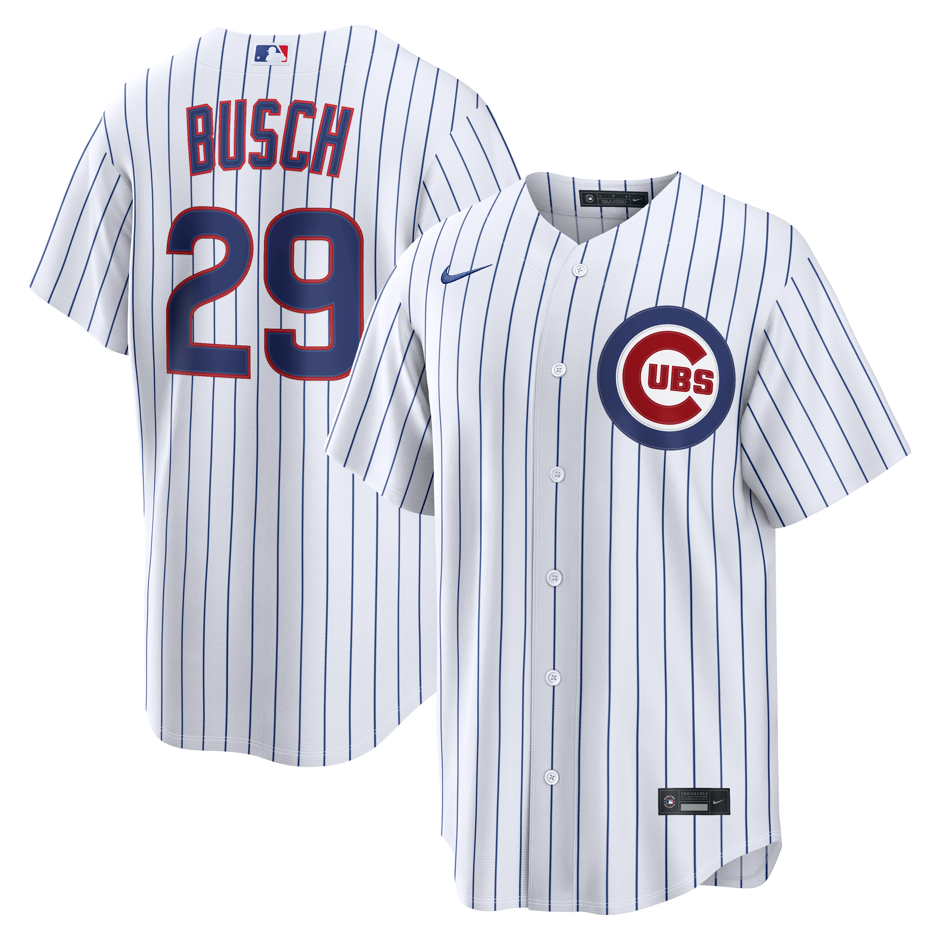Men's Nike Michael Busch White Chicago Cubs Home Replica Jersey