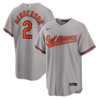 Men's Nike Gunnar Henderson Gray Baltimore Orioles Road Replica Jersey