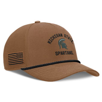 Men's Nike Brown Michigan State Spartans 2026 Military Appreciation Rope Rise Adjustable Hat