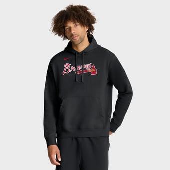 Men's Nike Black Atlanta Braves Dri-FIT Club Hoodie
