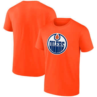 Men's Logo Athletic  Orange Edmonton Oilers Essential T-Shirt