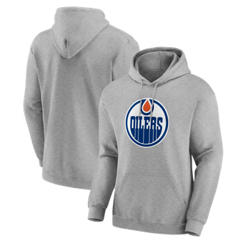 Men's Logo Athletic Heather Gray Edmonton Oilers Essential Hoodie