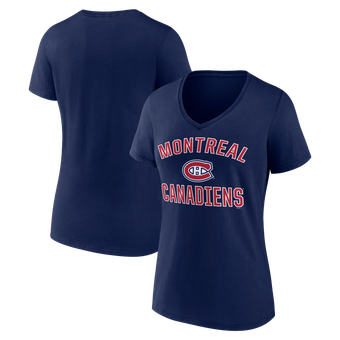Women's Logo Athletic  Navy Montreal Canadiens Arch Victory V-Neck T-Shirt
