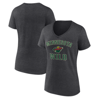 Women's Logo Athletic  Heather Charcoal Minnesota Wild Arch Victory V-Neck T-Shirt