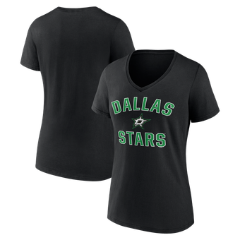 Women's Logo Athletic  Black Dallas Stars Arch Victory V-Neck T-Shirt