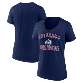 Women's Logo Athletic  Navy Colorado Avalanche Arch Victory V-Neck T-Shirt