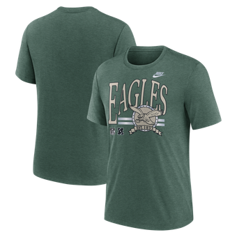 Men's Nike Heather Green Philadelphia Eagles Rewind Tri-Blend T-Shirt