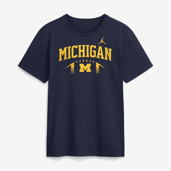 Men's Jordan Brand  Navy Michigan Wolverines Primetime Football Icon T-Shirt