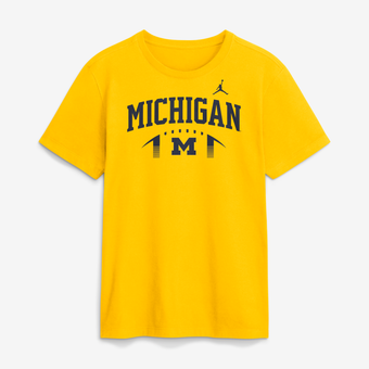 Men's Jordan Brand  Maize Michigan Wolverines Primetime Football Icon T-Shirt