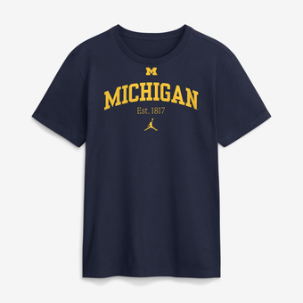 Men's Jordan Brand Navy Michigan Wolverines Academic Arch T-Shirt