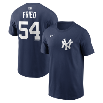Men's Nike Max Fried Navy New York Yankees Name & Number T-Shirt