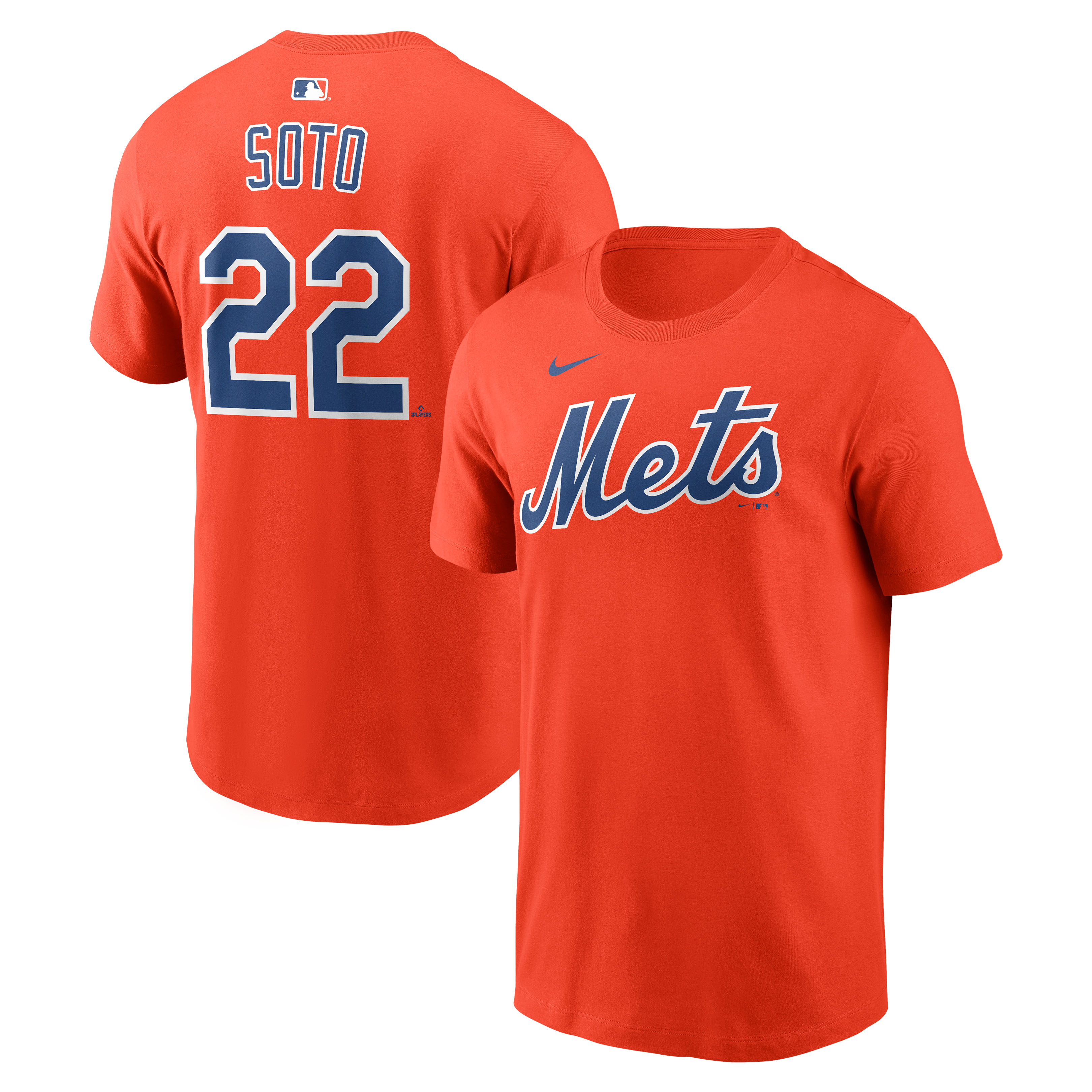 Men's Nike Juan Soto Orange New York Mets Home Name & Number T-Shirt