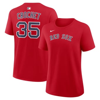 Women's Nike Garrett Crochet Red Boston Red Sox Name & Number T-Shirt
