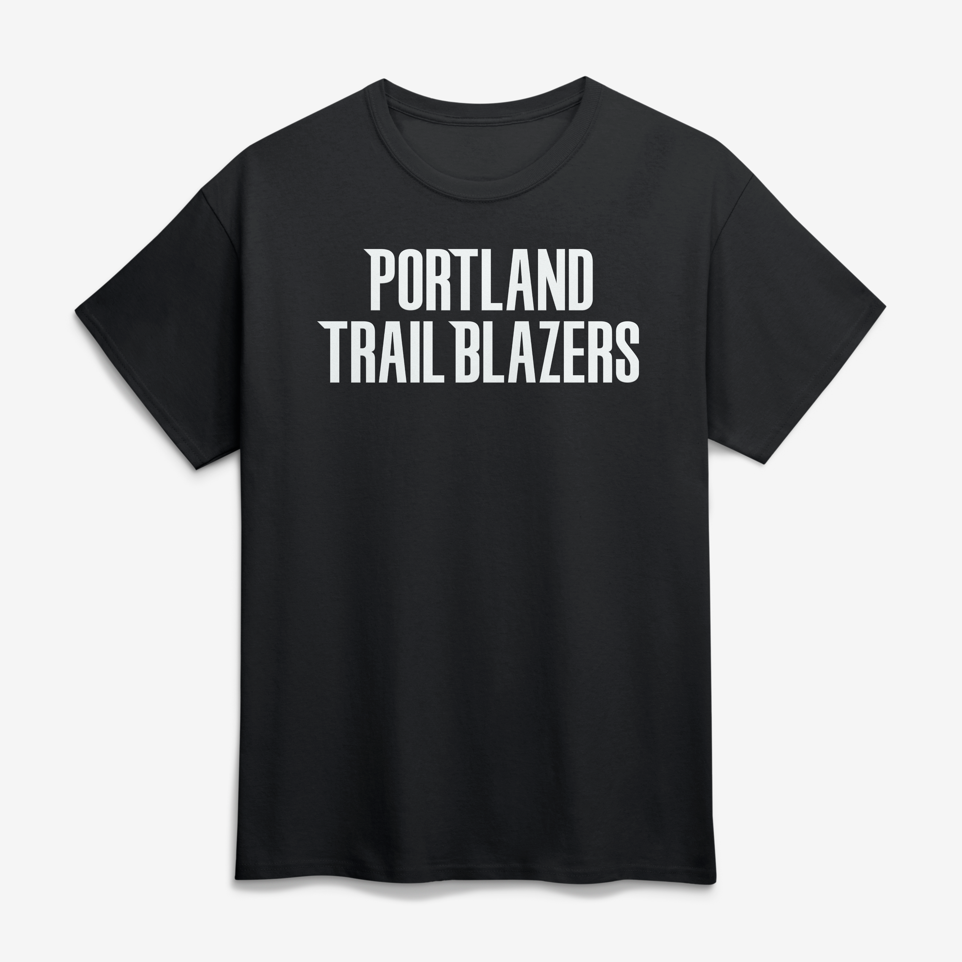 Men's Logo Athletic Black Portland Trail Blazers Wordmark T-Shirt