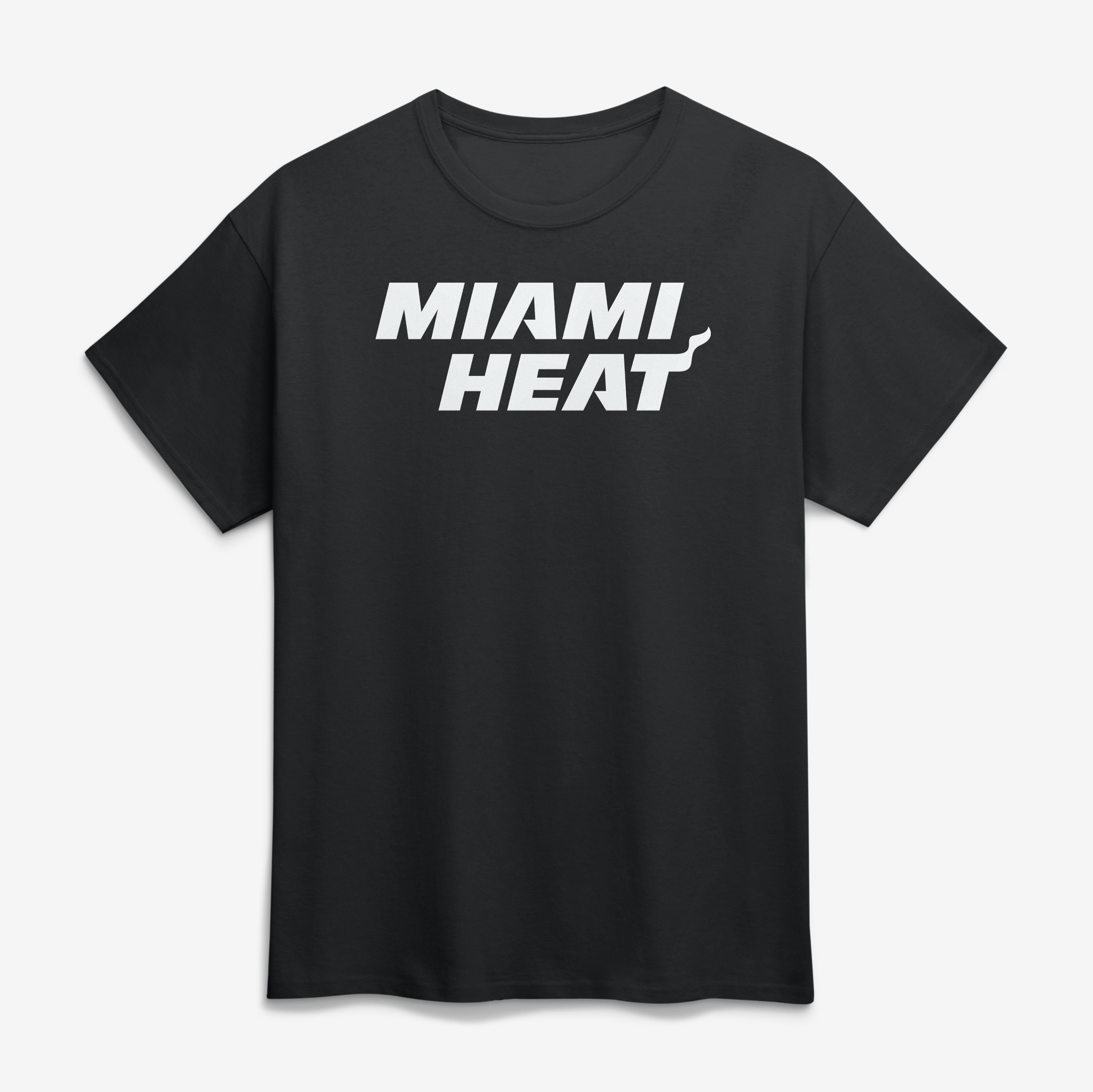 Men's Logo Athletic Black Miami Heat Wordmark T-Shirt