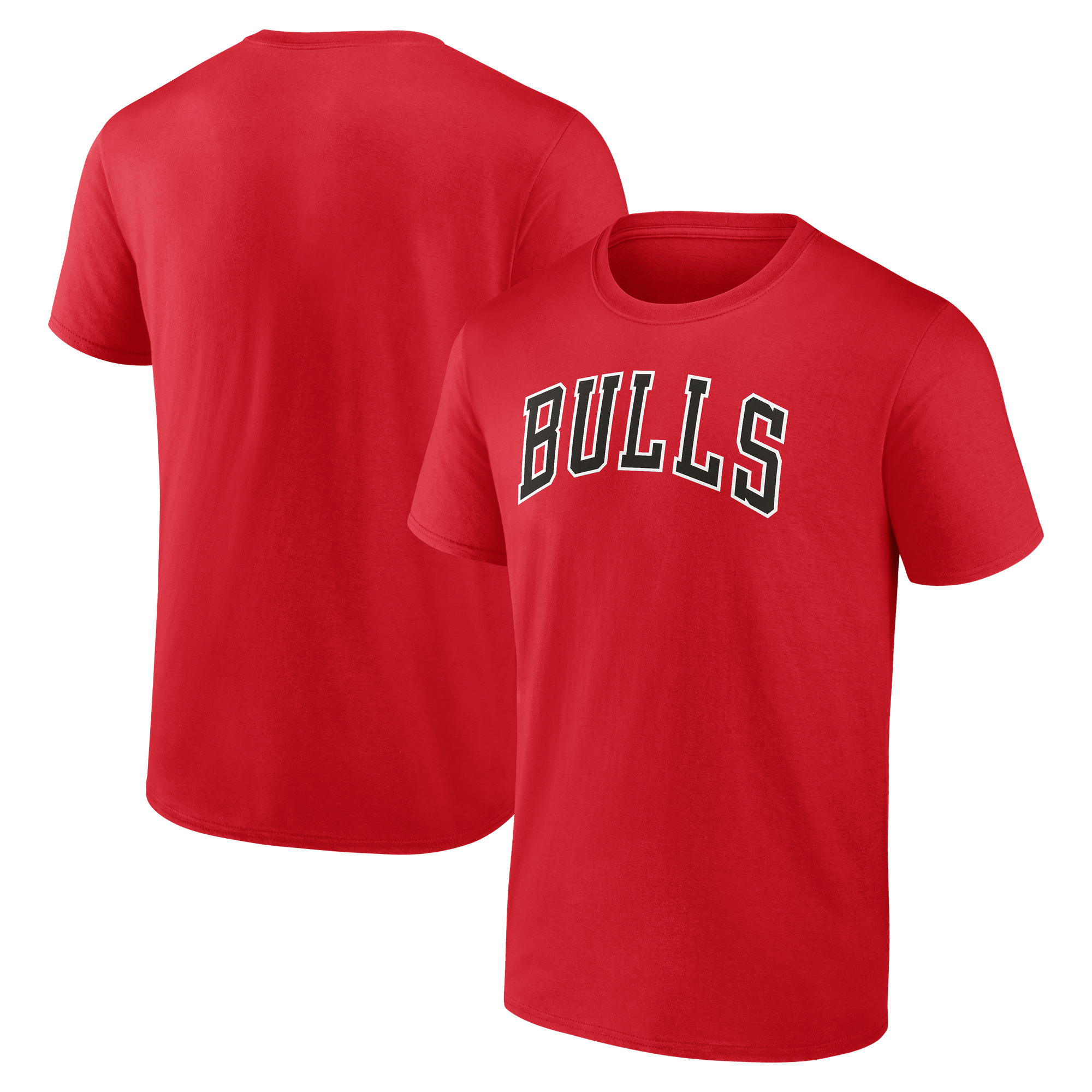 Men's Logo Athletic Red Chicago Bulls Wordmark T-Shirt